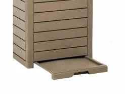 Papelera de exterior marrón claro 41x41x86 cm polipropileno 02_0006115 Cubo De Basura Para Cocina