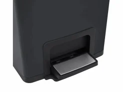 Clearance Helloshop26 Papelera de pedal antihuellas de acero inoxidable de 30 litros color 02_0006099 Negro