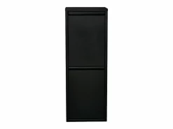 Helloshop26 Papelera de reciclaje de pared con 2 compartimentos extraíbles 93 x 33 x 25 cm color 03_0008199 Negro