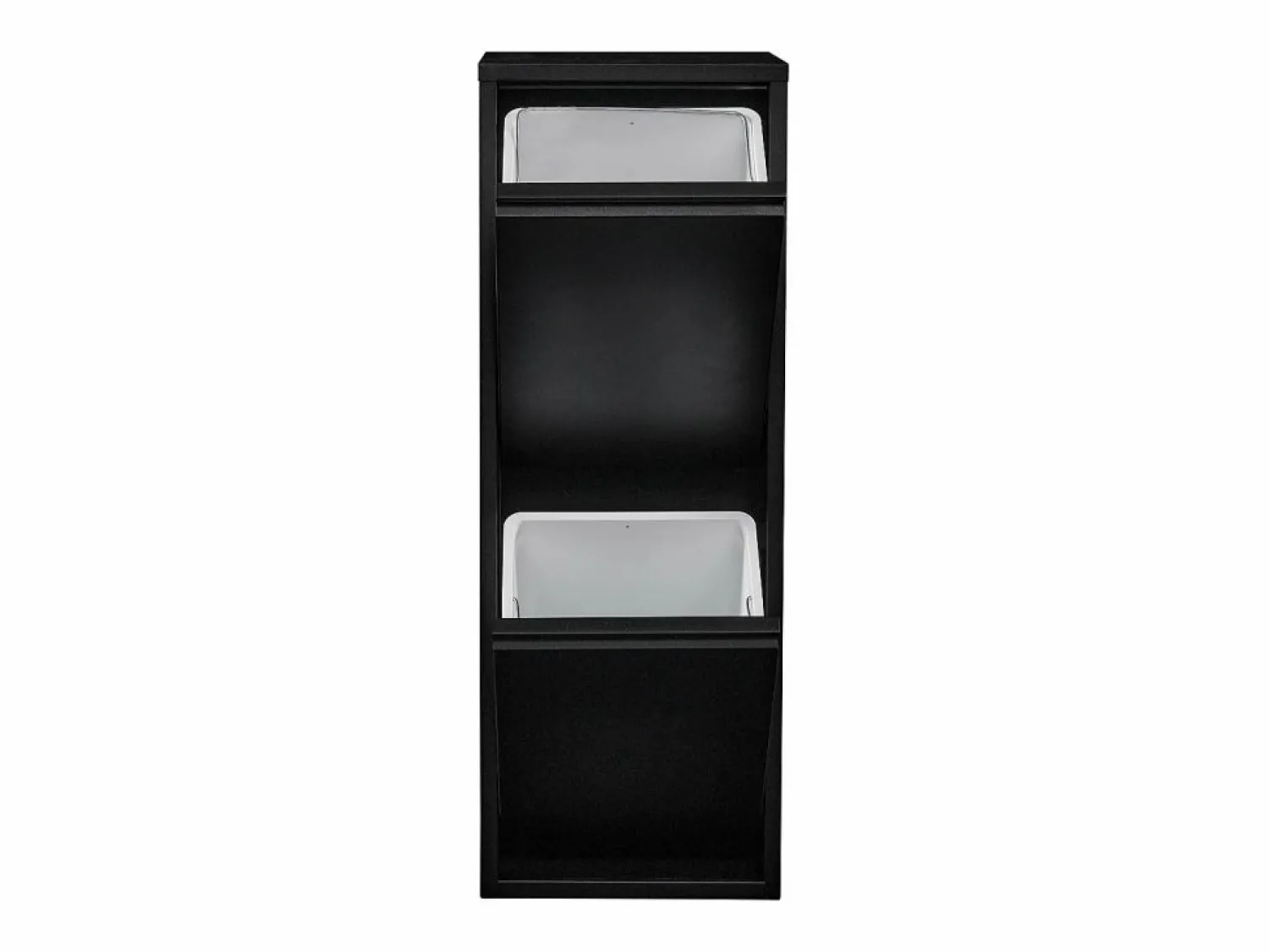 Helloshop26 Papelera de reciclaje de pared con 2 compartimentos extraíbles 93 x 33 x 25 cm color 03_0008199 Negro