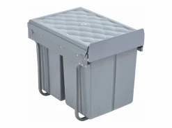 Helloshop26 Papelera empotrada 2 x 10 + 1 x 20 litros 48 x 34 x 42 cm 03_0008202 Gris