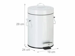 Clearance Papelera vintage de metal con pedal para cocina o baño 3 litros color blanco 13_0002319 Cubo De Basura Para Cocina