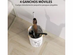 Homcom Paragüero Gisel 4 ganchos con bandeja de goteo 41x17x17 cm