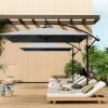 Discount Parasol descentrado de 260 cm, con protección UV 50+, función de inclinación, de metal y poliéster gris (295x250x235cm)
