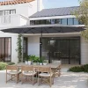 Discount Parasol doble con manivela, protección UV, estructura de acero, gris oscuro (436x260x240 cm) Sombrilla