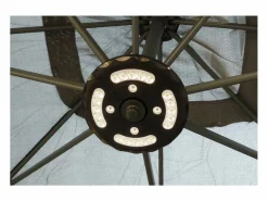 Parasol excéntrico cuadrado con LED de 3x3 m SOLENZARA Sombrilla