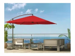 Concept-Usine Parasol excéntrico cuadrado con LED de 3x3 m SOLENZARA