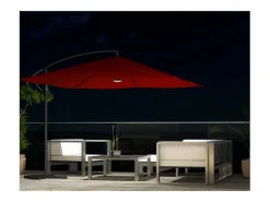 Concept-Usine Parasol excéntrico cuadrado con LED de 3x3 m SOLENZARA