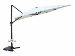 Hot Concept-Usine Parasol excéntrico rectangular 3 x 4 m giratorio en 360° crudo CESARE Beige