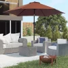 Outlet Parasol inclinable con manivela, aluminio y poliéster 180g/m², marrón (Ø2,7xH2,35 m)
