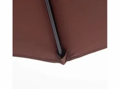 Outlet Parasol inclinable con manivela, aluminio y poliéster 180g/m², marrón (Ø2,7xH2,35 m)