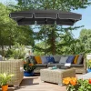 Discount Parasol inclinable para jardín y balcón, aluminio, gris (198x130x245 cm)