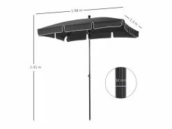 Discount Parasol inclinable para jardín y balcón, aluminio, gris (198x130x245 cm)