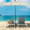 Parasol inclinable, protección UV, aluminio madera, color crema y negro (200x130x245 cm)