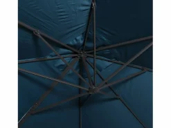 Clearance Parasol rectangular excéntrico, 3x4m + placas de lastre 50x50cm azul Sombrilla