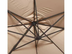 New Sweeek Parasol rectangular excéntrico, 3x4m + placas de lastre 50x50cm Beige
