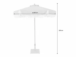New Parasol redondo recta con flecos, ø2m ocre Sombrilla