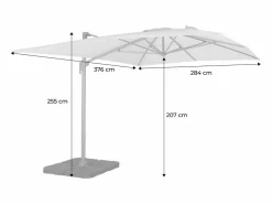 Discount Sweeek Parasol 3x4m rectangular desplazado crudo Crema