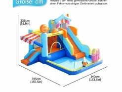 Merax Parque acuático inflable 7 en 1 para niños - 395 x 340 x 236 cm - Oxford - Con ventilador -