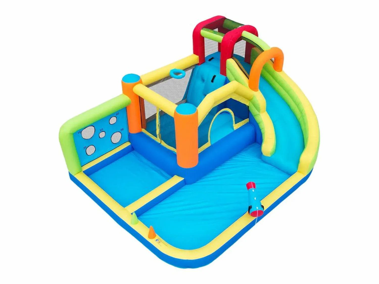 Merax Parque acuático inflable 7 en 1 para niños - 410 x 315 x 203 cm - Oxford - Con ventilador -