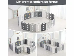 DripeX Parque de bebés plegable plegable de Yoleo grande plegable, 20+2 paneles modulares de plástico ecológicos, con cesta de baloncesto, 230x230x60cm