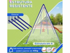 Outsunny Parque de juegos infantil Fly 4 en 1-3 A 180x367x192 cm