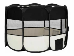 Discount Clicnbuy Parque de perros plegable y bolsa transporte 110x110x58cm Negro