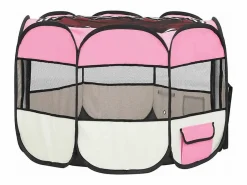 New Clicnbuy Parque de perros plegable bolsa de transporte 90x90x58 cm Rosa
