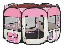New Clicnbuy Parque de perros plegable bolsa de transporte 90x90x58 cm Rosa