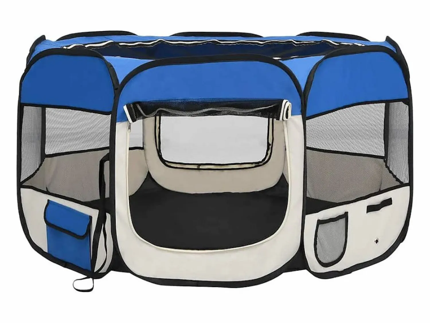 Hot Clicnbuy Parque de perros plegable y bolsa transporte 110x110x58cm Azul