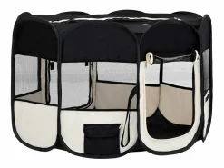 Sale Clicnbuy Parque de perros plegable y bolsa transporte 125x125x61cm Negro