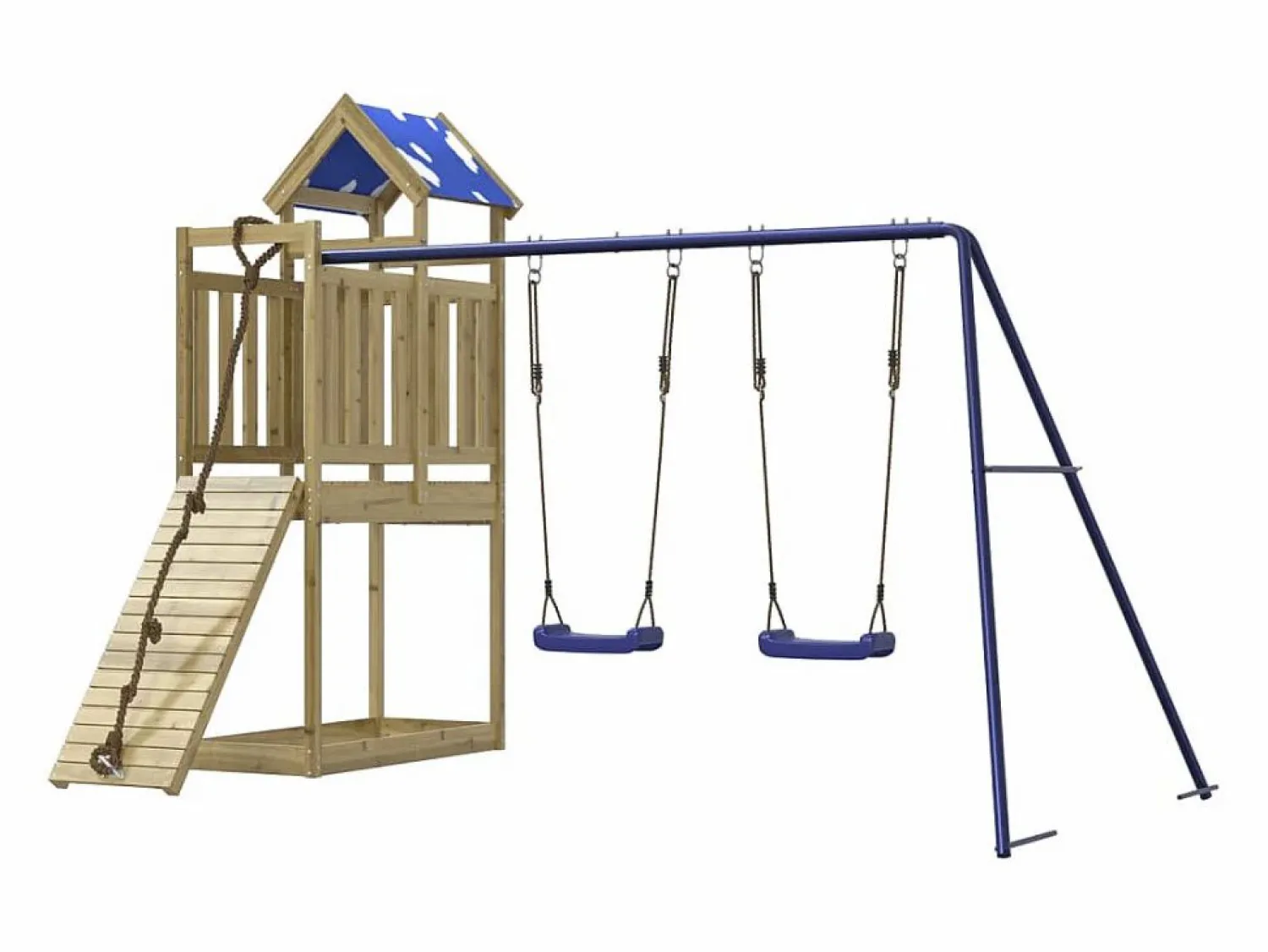 Outlet Parque infantil de exterior madera de pino impregnada ES162695 Marru00f3n