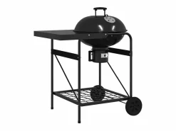 Best vidaxl Parrilla al aire libre con rueda 91 x 71 x 107 cm Metal Negro