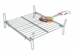 New Basic Parrilla Bbq Algon Doble Acero - Medida 25 x 30 cm Plateado