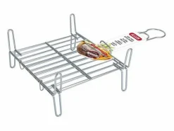 New Basic Parrilla Bbq Algon Doble Acero - Medida 25 x 30 cm Plateado