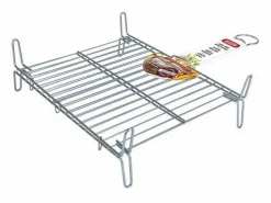 New Basic Parrilla Bbq Algon Doble Acero - Medida 25 x 30 cm Plateado