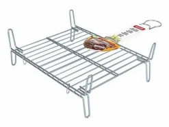 New Basic Parrilla Bbq Algon Doble Acero - Medida 25 x 30 cm Plateado