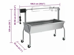 vidaxl Parrilla De Barbacoa Con Asador Y Motor Eléctrico