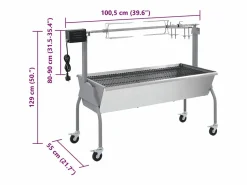 vidaxl Parrilla De Barbacoa Con Asador Y Motor Eléctrico