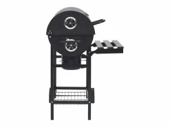 New Parrilla de barril ruedas y estantes acero 115x85x95 cm Barbacoa