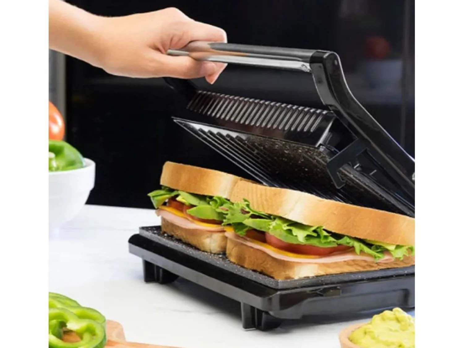 Online Parrilla eléctrica Cecotec Rock´nGrill 750 Full Open 750W inox/negro Plancha Cocina