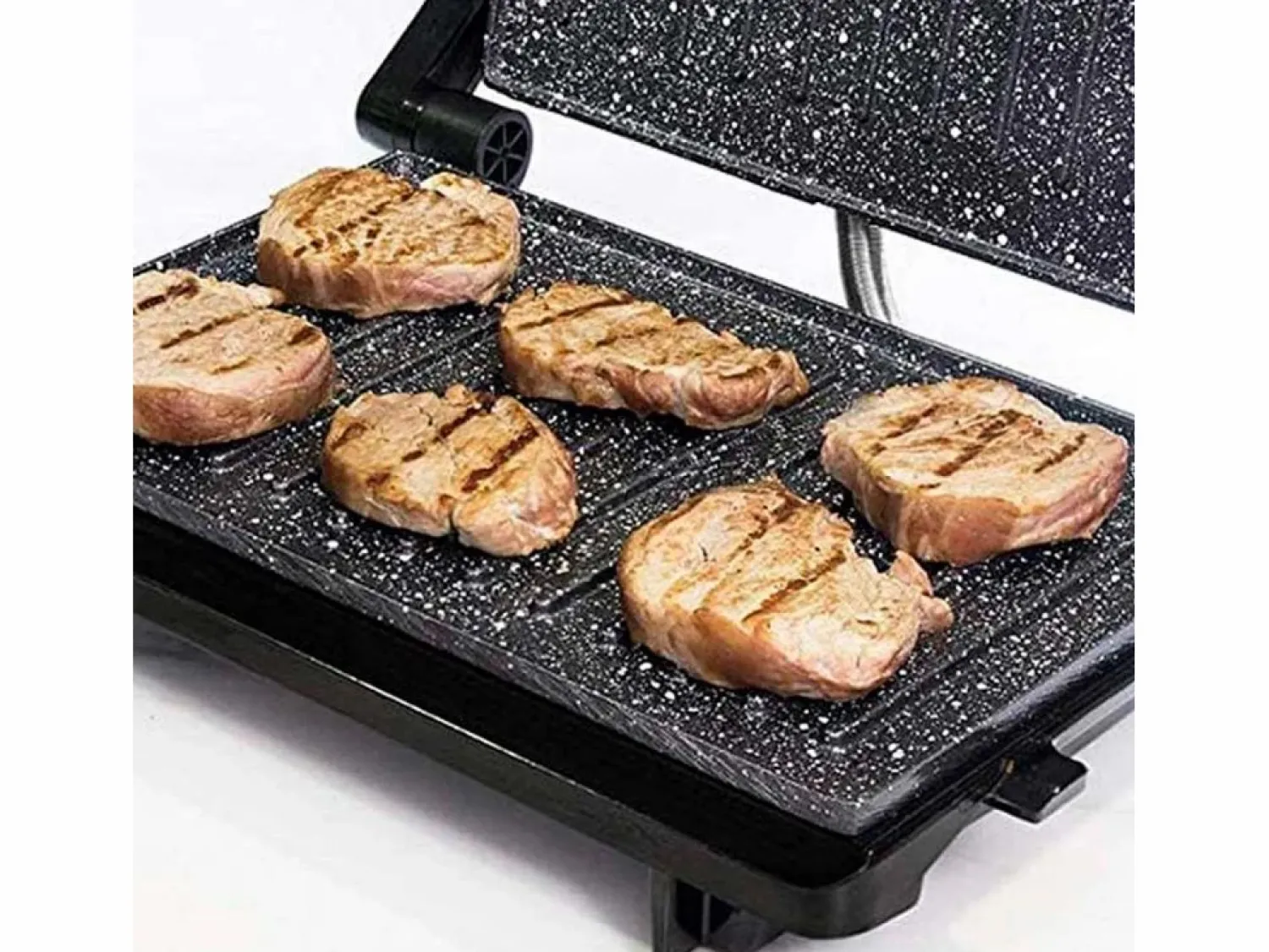 Online Parrilla eléctrica Cecotec Rock´nGrill 750 Full Open 750W inox/negro Plancha Cocina