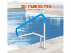 Discount Pasamanos de Piscina SucceBuy de Acero Inoxidable de 139.5 x 81 cm con Placa Base para Jacuzzis Accesorio Piscina