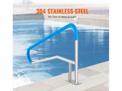 Outlet Pasamanos de Piscina SucceBuy de Acero Inoxidable de 142×94.5 cm para Spas y Piscinas Plateado