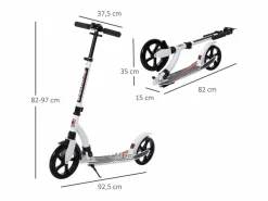 Outlet Patinete plegable regulable en altura con amortiguador, aluminio, (92,5x37,5x87-101,5cm) Aparato De Musculación