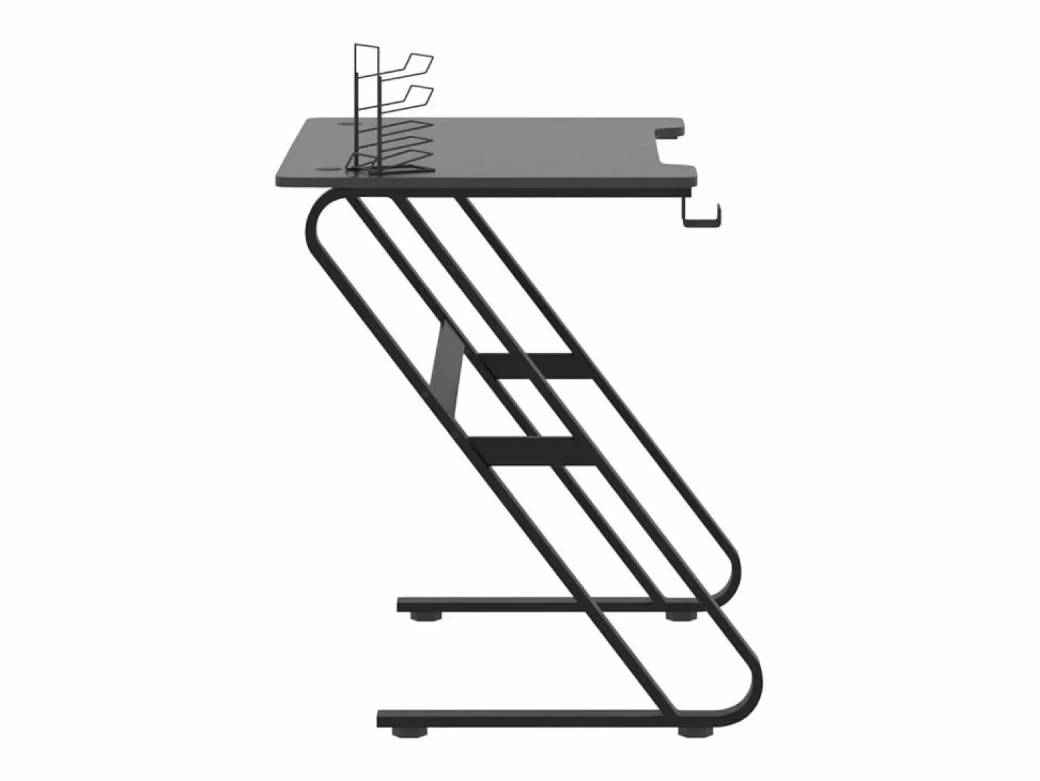 Best Garden Furniture Paul-François-Alain Escritorio gaming con patas en forma de ZZ 90x60x75 cm Negro
