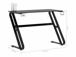 Sale Paul-François-Alain Escritorio gaming con patas forma ZZ 110x60x75cm Mesa Gaming
