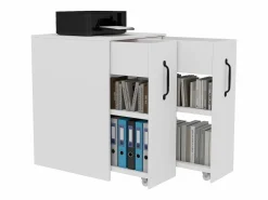 Merax Pedalito de oficina con ruedas - 52 x 50 x 75 cm - con cajones - intercambiable Izquierda-derecha - Aglomerado -