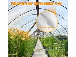 Online Película de Invernadero SucceBuy, 2.4x7.62 m, Plástico Resistente a los UV, Protectora para los Proyectos Industriales, Residenciales y Agrícolas Transparente
