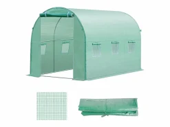 Hot Película de polietileno para túnel de jardín, 6 ventanas, (300x200x200 cm) Verde